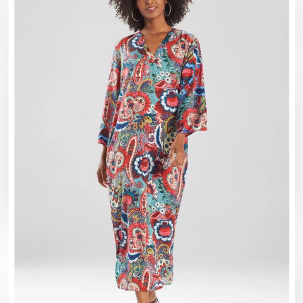 Natori Floral Paisley Caftan Small